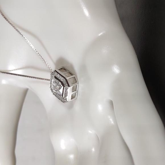 Absolute ™ Cubic Zirconia/Sterling Silver Necklace - Picture 8 of 8